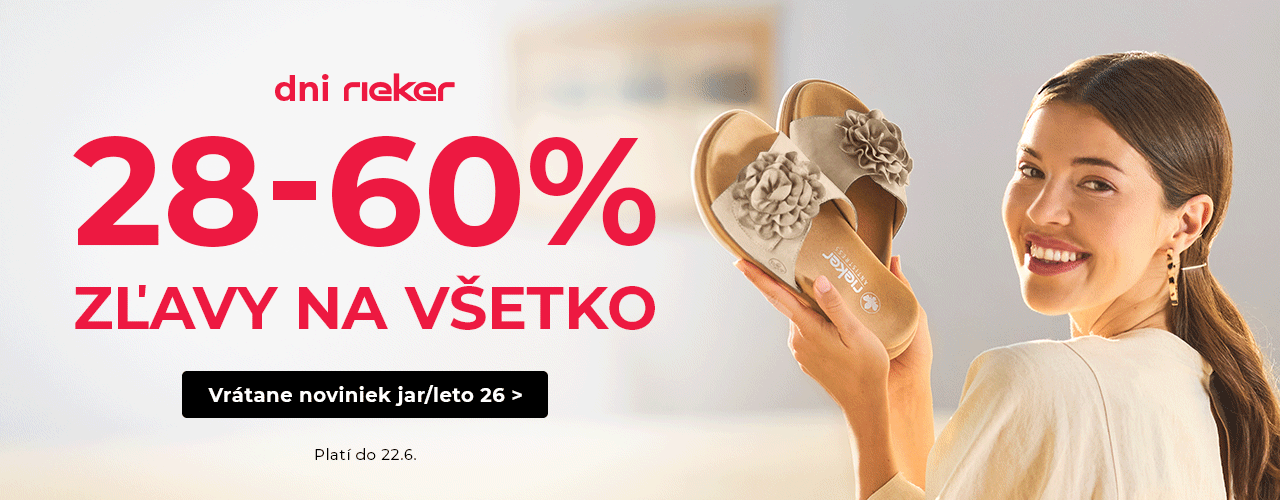 Dni Rieker Zľavy na všetko 28-60 % Dni Rieker Zľavy na všetko 28-60 %