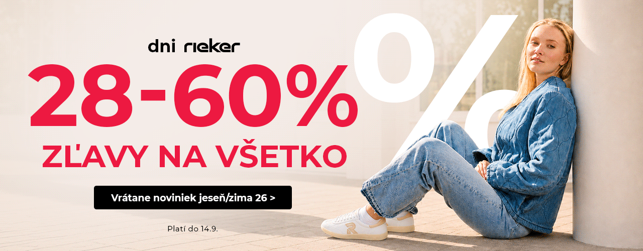 Dni Rieker 28-60% na všetko Dni Rieker 28-60% na všetko
