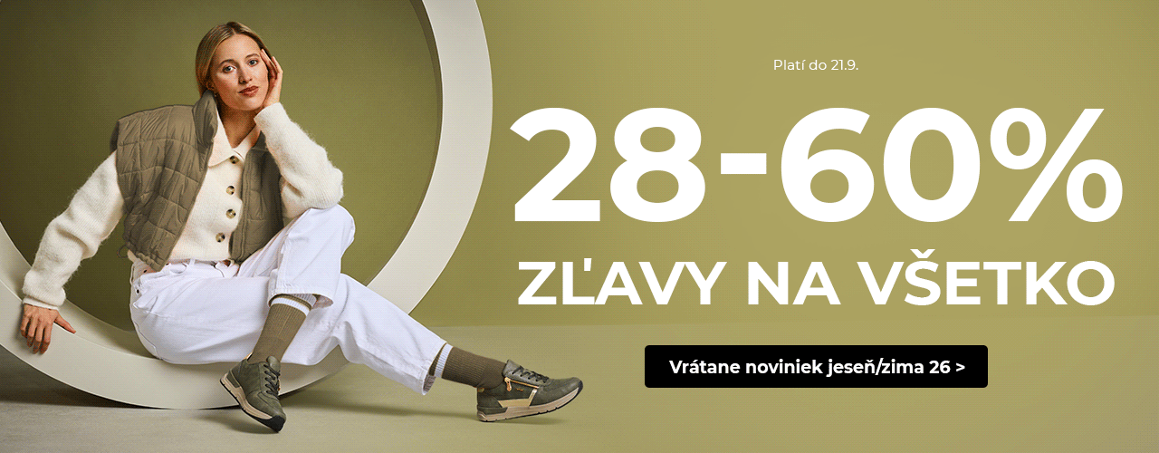 Zľavy 28-60% na všetko Zľavy 28-60% na všetko