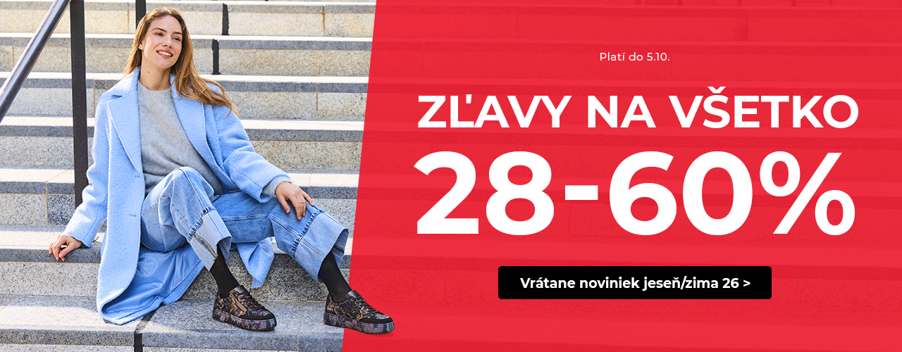 Zľavy 28-60% na všetko Zľavy 28-60% na všetko
